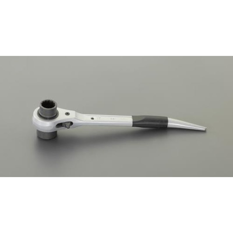 エスコ EA602AB-12 17x21mm/241mm両口ラチェットレンチ(ショート・アルミ合金) 1個(ご注文単位1個)【直送品】
