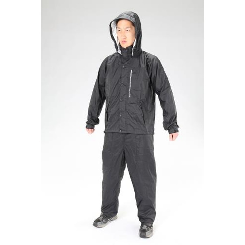 エスコ EA996XB-77[L]透湿型レインウェアー(ブラック) 1個（ご注文単位1個）【直送品】