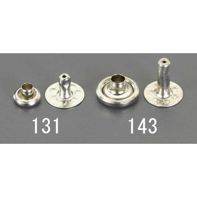 エスコ EA576MV-132 6mm/8.5-9mmカシメピン(スチールニッケルメッキ/100組) 1個(ご注文単位1個)【直送品】