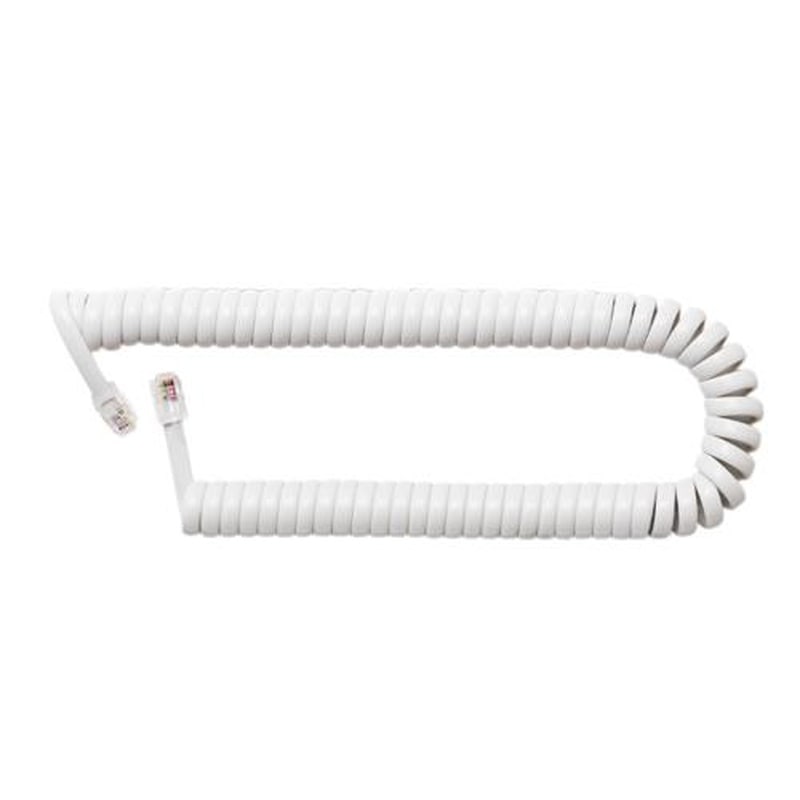 エスコ EA764CC-6 受話器用カールコード(ストレート結線/白) 1個(ご注文単位1個)【直送品】