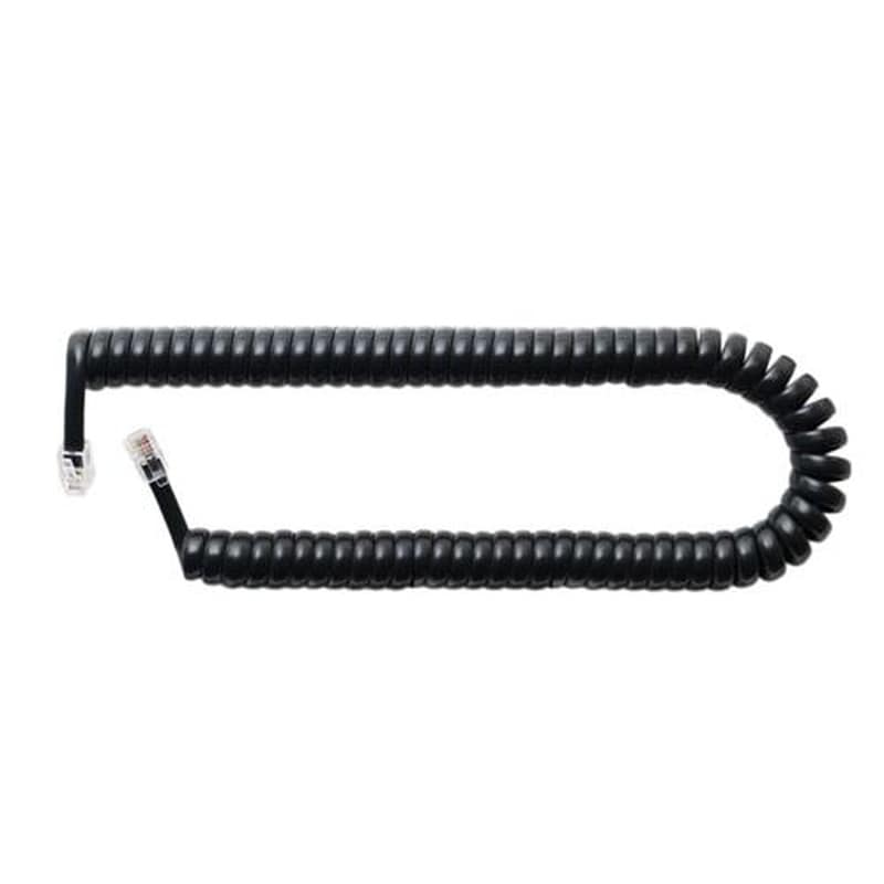 エスコ EA764CC-7 受話器用カールコード(ストレート結線/黒) 1個(ご注文単位1個)【直送品】