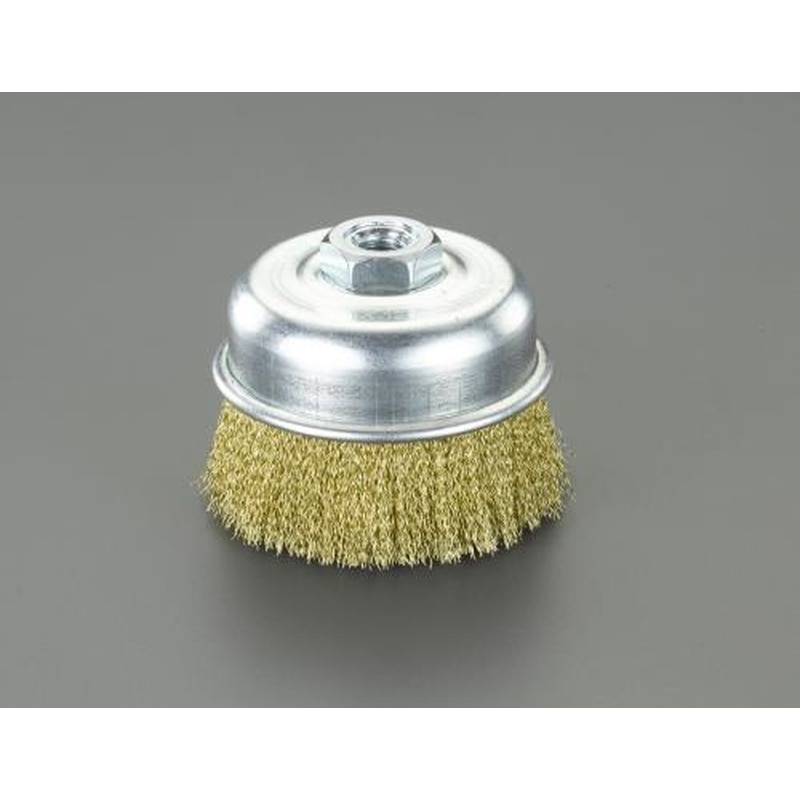 エスコ EA809YR-76 75mm/M10ワイヤーブラシ(カップ型/真鍮製) 1個（ご注文単位1個）【直送品】