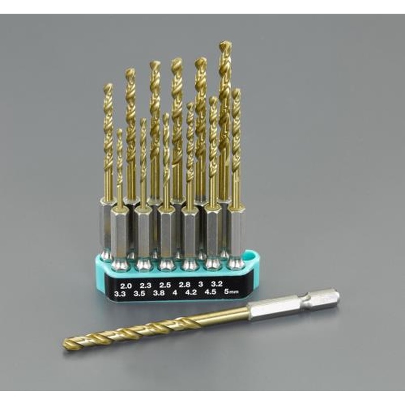 エスコ EA824DG 2.0-5.0mm/13本組六角軸ドリル(HSS) 1個（ご注文単位1個）【直送品】