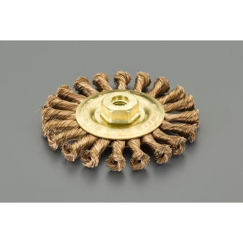 エスコ EA643HA-22 φ125mmホイールブラシ(ツイスト・ノンスパーキング・リン青銅) 1個(ご注文単位1個)【直送品】