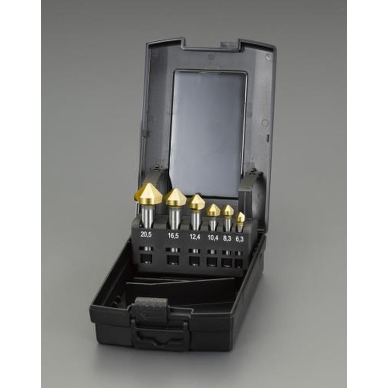 エスコ EA827HD-1 6.3-20.5mmカウンターシンク(6本組・HSS・TiNコート) 1個（ご注文単位1個）【直送品】