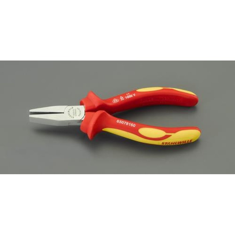 エスコ EA534SW-11 160mm絶縁フラットノーズプライヤー 1個(ご注文単位1個)【直送品】