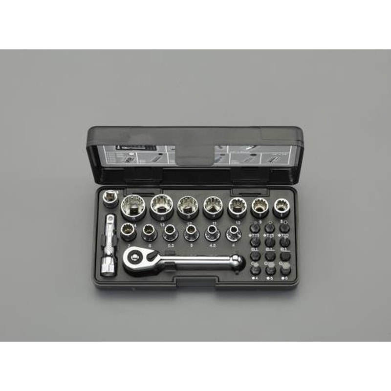 エスコ EA617CJ-9 1/4”DRスプラインソケットレンチセット 1個（ご注文単位1個）【直送品】