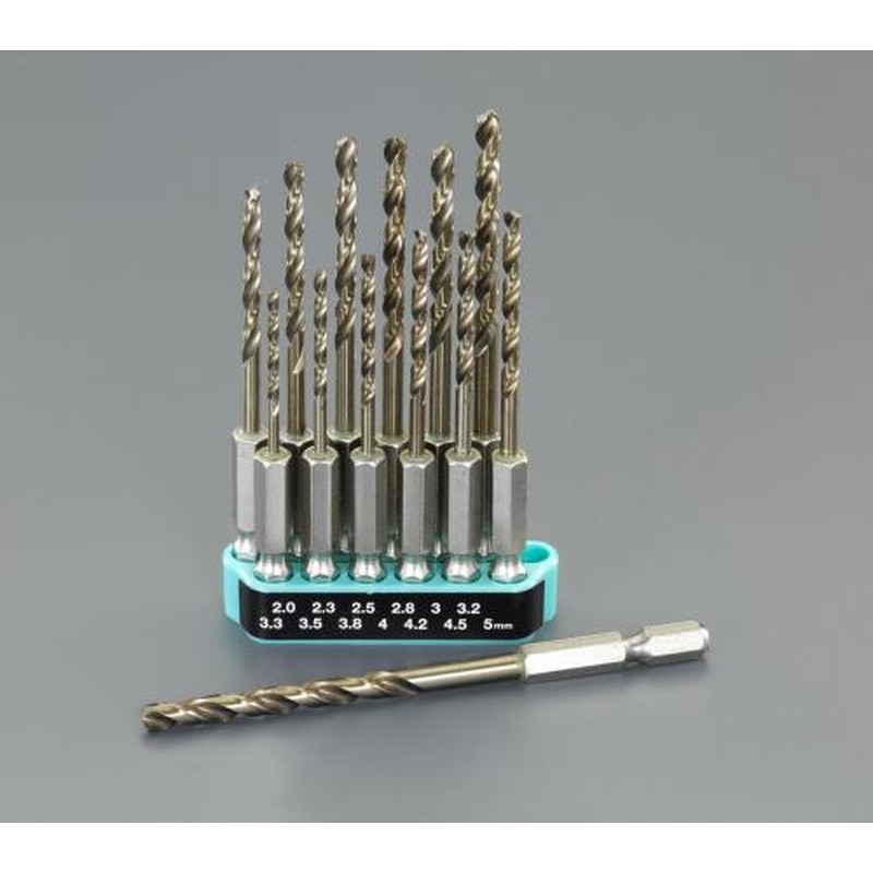 エスコ EA824DJ 2.0-5.0㎜/13本組六角軸ドリル［Co-HSS] 1個（ご注文単位1個）【直送品】