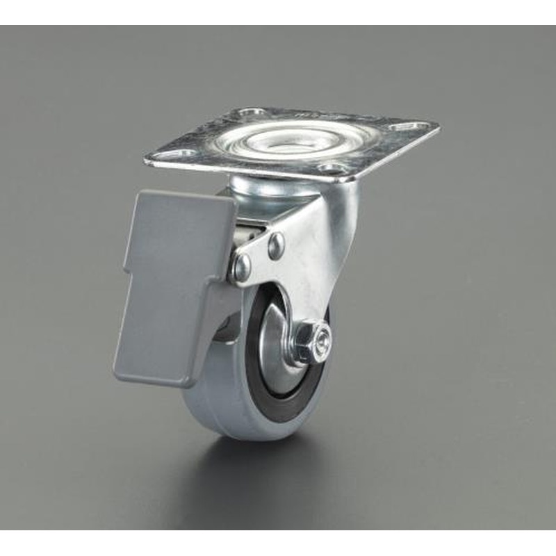 エスコ EA986FA-13 80mmキャスター(自在金具/ブレーキ付) 1個（ご注文単位1個）【直送品】