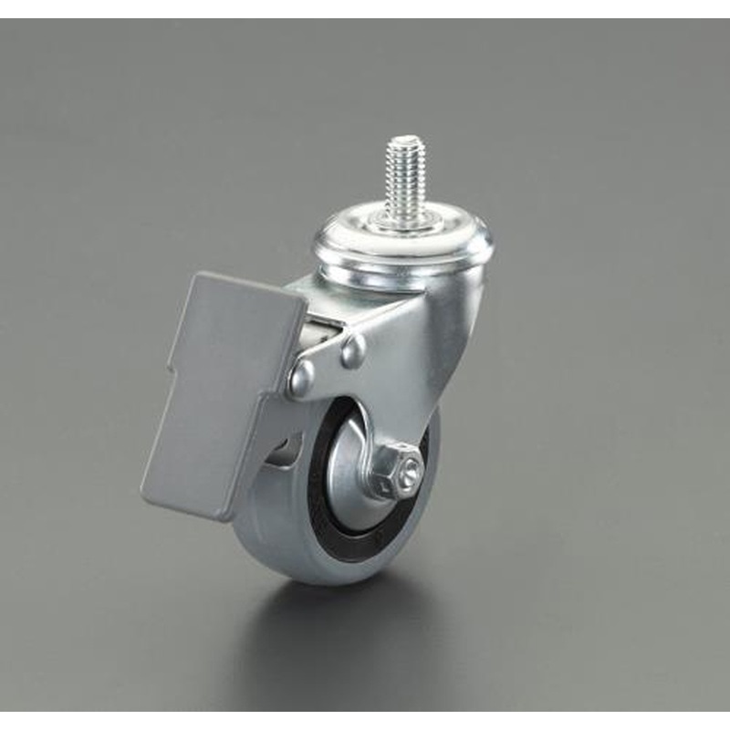 エスコ EA986FB-7 60mm/M12キャスター(自在金具/ブレーキ付/ねじ式) 1個（ご注文単位1個）【直送品】