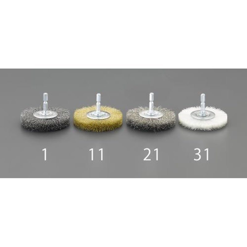 エスコ EA819BL-23 50mm六角軸軸付ブラシ(平型/真鍮) 1個（ご注文単位1個）【直送品】