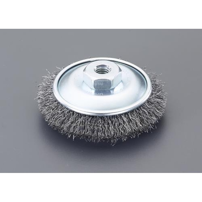 エスコ EA809YS-21 85㎜/M10ワイヤーブラシ(ベベル型/スチール) 1個（ご注文単位1個）【直送品】