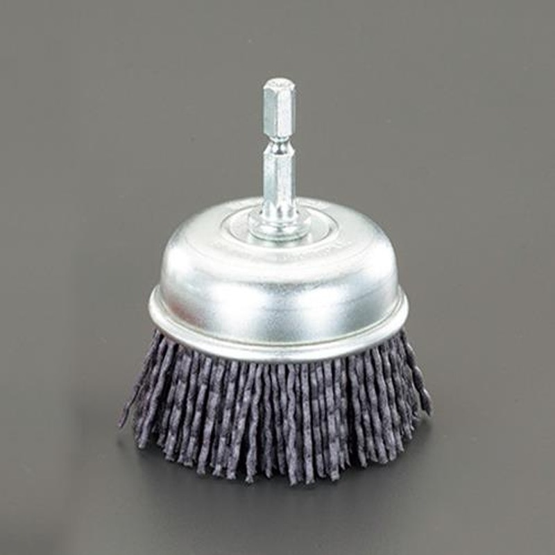 エスコ EA819BL-142 50mm/#150六角軸軸付ブラシ(カップ型/砥粒ナイロン) 1個(ご注文単位1個)【直送品】