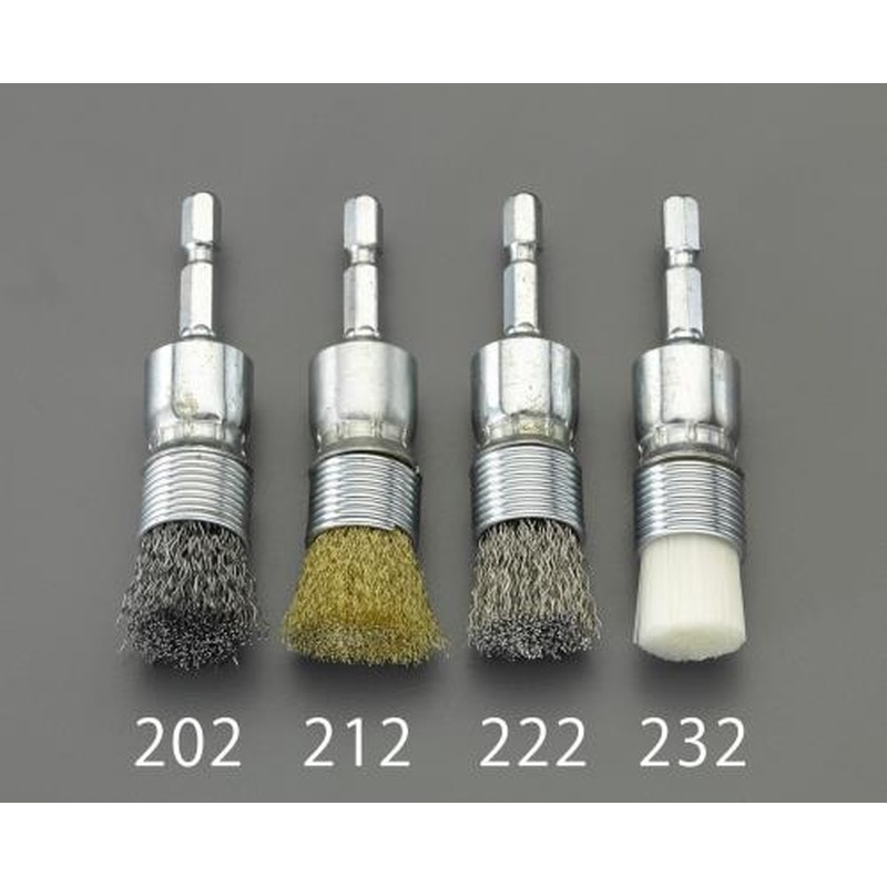 エスコ EA819BL-211 15mm六角軸軸付ブラシ(エンド型/ステンレス) 1個（ご注文単位1個）【直送品】