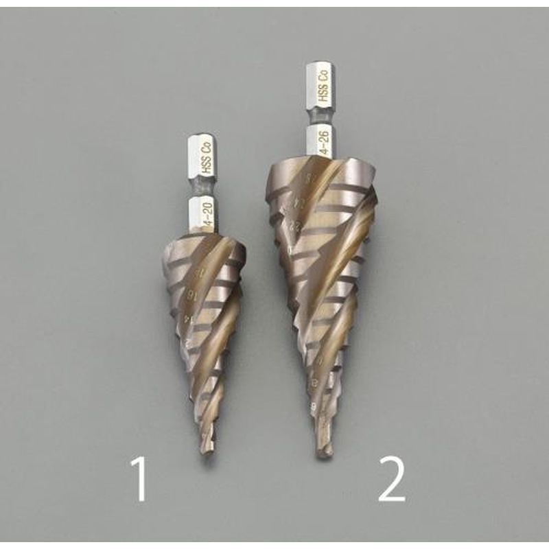 エスコ EA825J-2 4-26mmステップドリル(六角軸・HSSチタンコーティング) 1個(ご注文単位1個)【直送品】