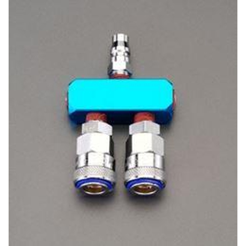 エスコ EA140DK-2D 2連エアーカップリング(ワンプッシュ型) 1個（ご注文単位1個）【直送品】