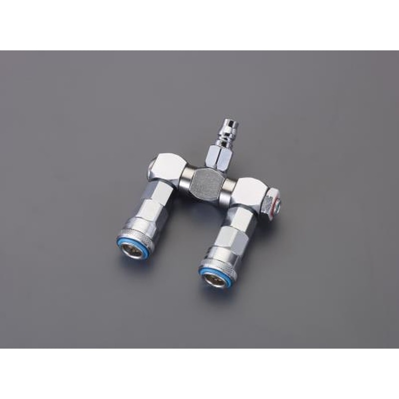 エスコ EA140DV-12A 2連エアーカップリング(自在型/プラグ付) 1個(ご注文単位1個)【直送品】