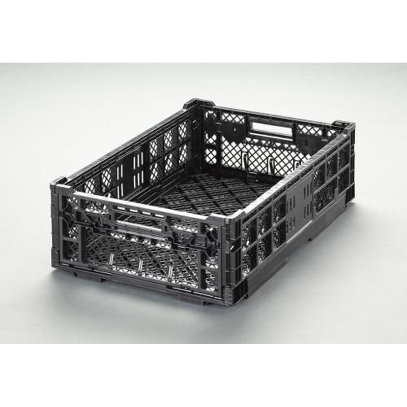 エスコ EA506AK-53 600x400x220mm/41.9L折畳コンテ(黒) 1個(ご注文単位1個)【直送品】