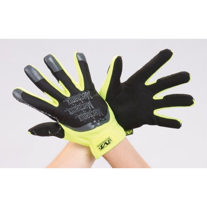 エスコ EA353BX-164[LL]メカニクスグローブ(合成革/蛍光イエロ-/耐切創) 1個（ご注文単位1個）【直送品】