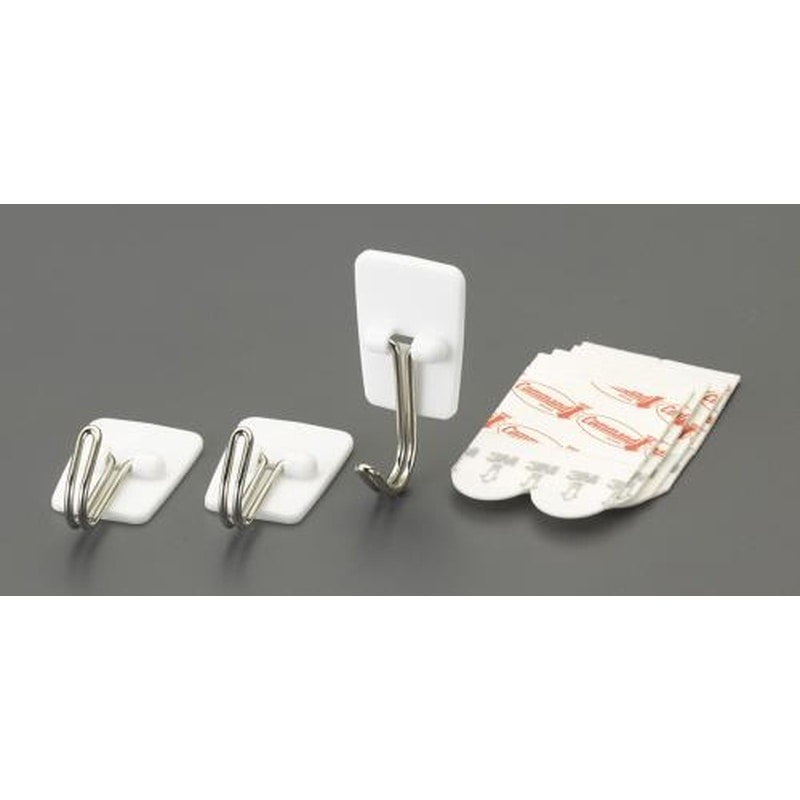 エスコ EA638LM-16 42x22mmフック(粘着付/3個) 1個（ご注文単位1個）【直送品】