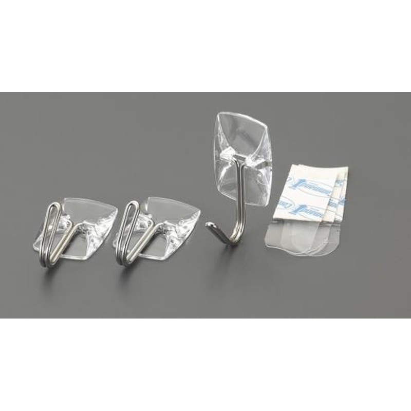 エスコ EA638LM-17 41x21mmフック(粘着付/3個) 1個（ご注文単位1個）【直送品】