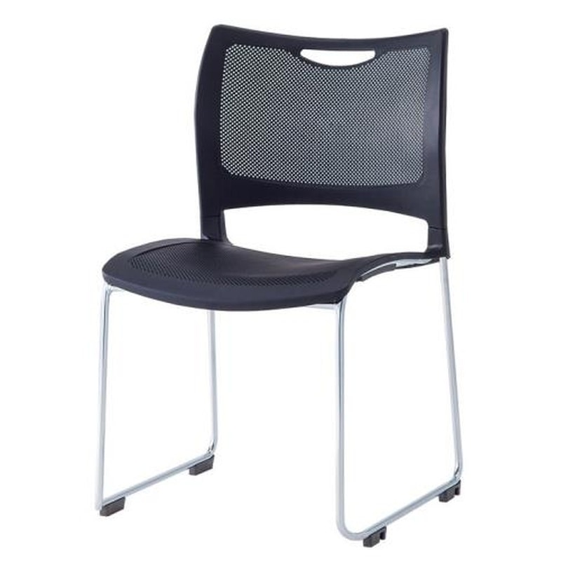 エスコ EA956XF-12 スタッキングチェアー(ブラック) 1個(ご注文単位1個)【直送品】