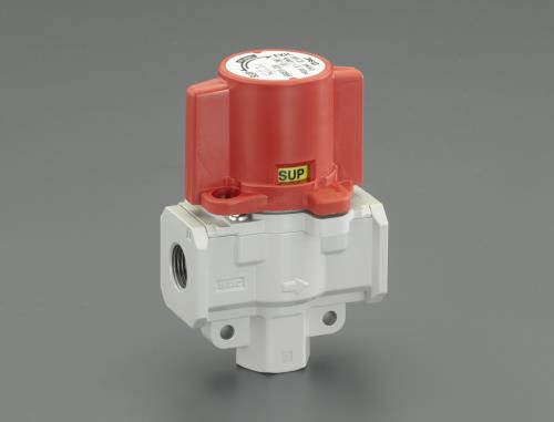 エスコ EA153SJ-52 Rc1/4ハンドバルブ(3ポート/ダブルアクション) 1個 （ご注文単位1個）【直送品】