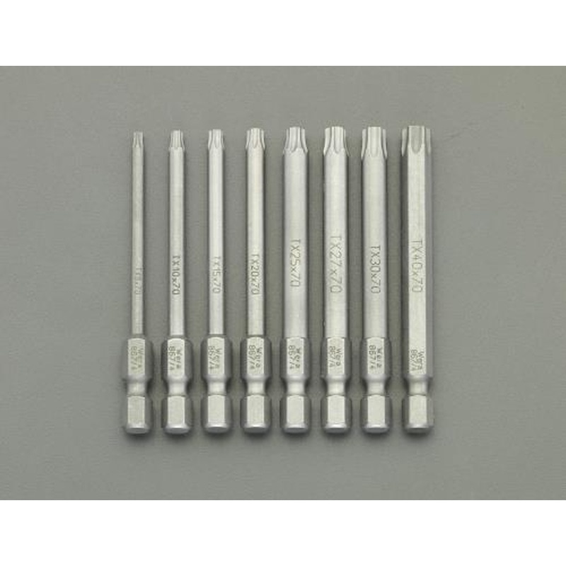 エスコ EA611GM-0 8本組/T8-T40［Torx]ドライバービット 1個（ご注文単位1個）【直送品】