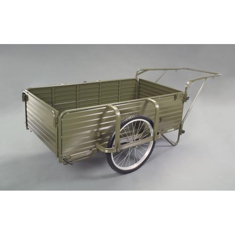 エスコ EA520AG-13 1455x800mmリヤカー・折畳式(側板付/OD色) 1個（ご注文単位1個）【直送品】