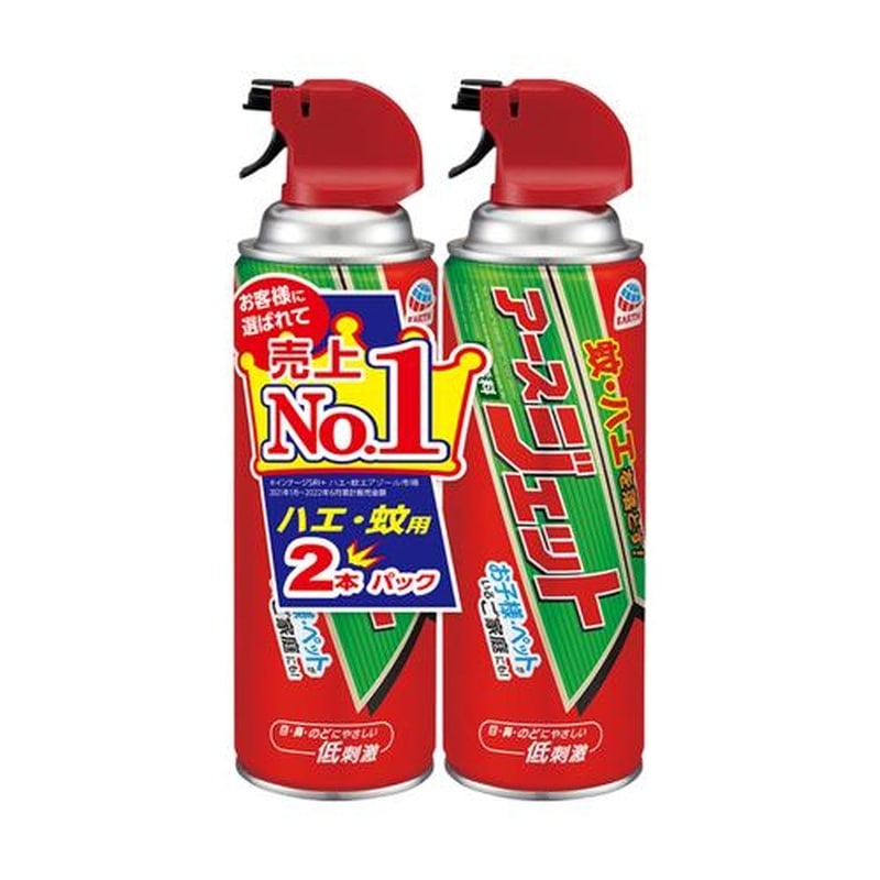 エスコ EA941B-6A 450ml蚊・殺虫剤(アースジェット/2本) 1個（ご注文単位1個）【直送品】