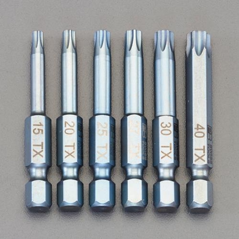 エスコ EA611PG-105 6本組/T15-T40［TORX]ドライバービット 1個（ご注文単位1個）【直送品】