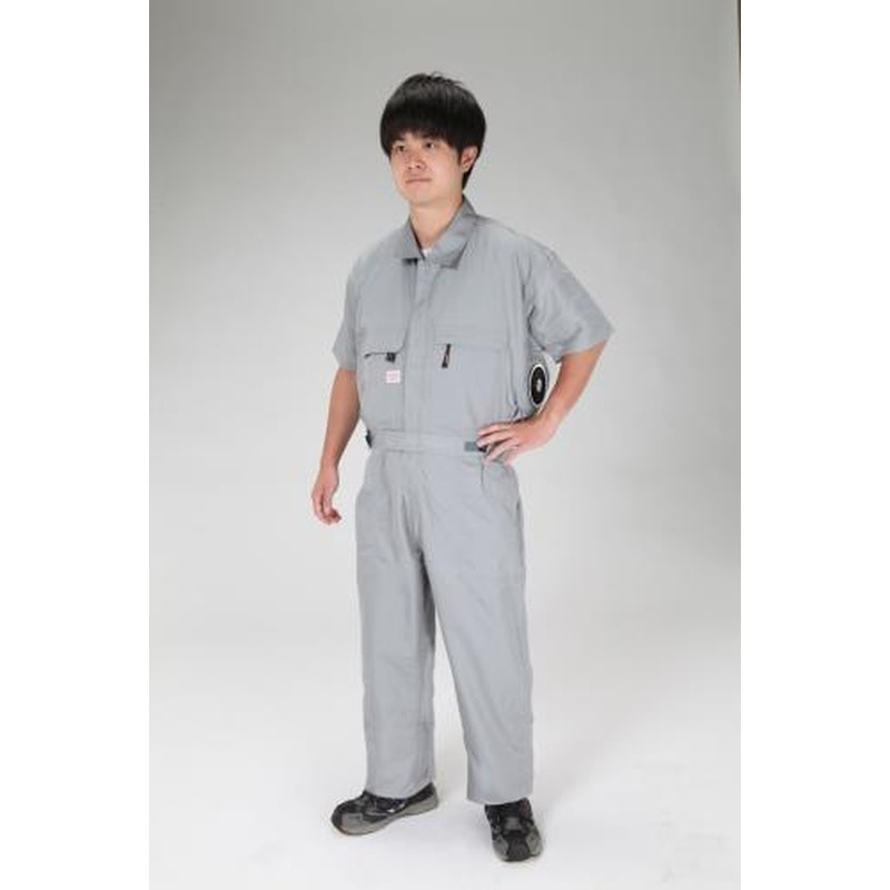 エスコ EA996AM-111[M]空調継ぎ作業服(送風ファン付/半袖グレー) 1個（ご注文単位1個）【直送品】