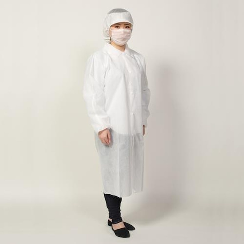 エスコ EA996AW-63[LL]不織布白衣(使い捨て/5枚) 1個（ご注文単位1個）【直送品】