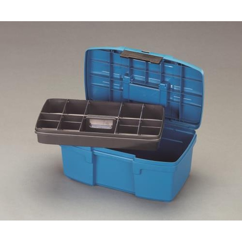 エスコ EA505K-475 475x280x220mm工具箱(中皿付/青/ワンバックル) 1個(ご注文単位1個)【直送品】