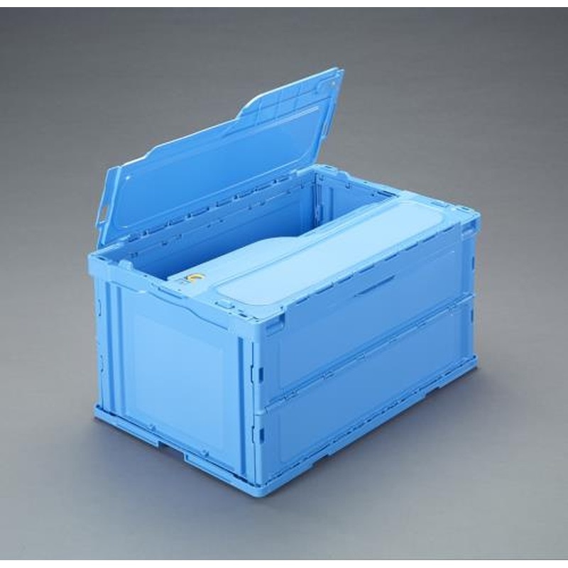 エスコ EA506AA-521 649x439x340mm/76.0L折畳コンテナ(青/薄型 1個（ご注文単位1個）【直送品】
