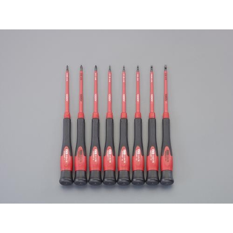 エスコ EA552ET-20 8本組［＋-]ドライバー(精密用・絶縁) 1個（ご注文単位1個）【直送品】