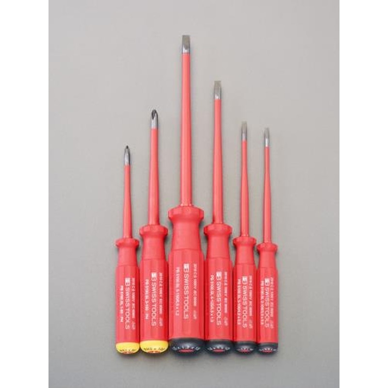 エスコ EA560PM 6本組［＋-]ドライバー(絶縁細軸) 1個（ご注文単位1個）【直送品】