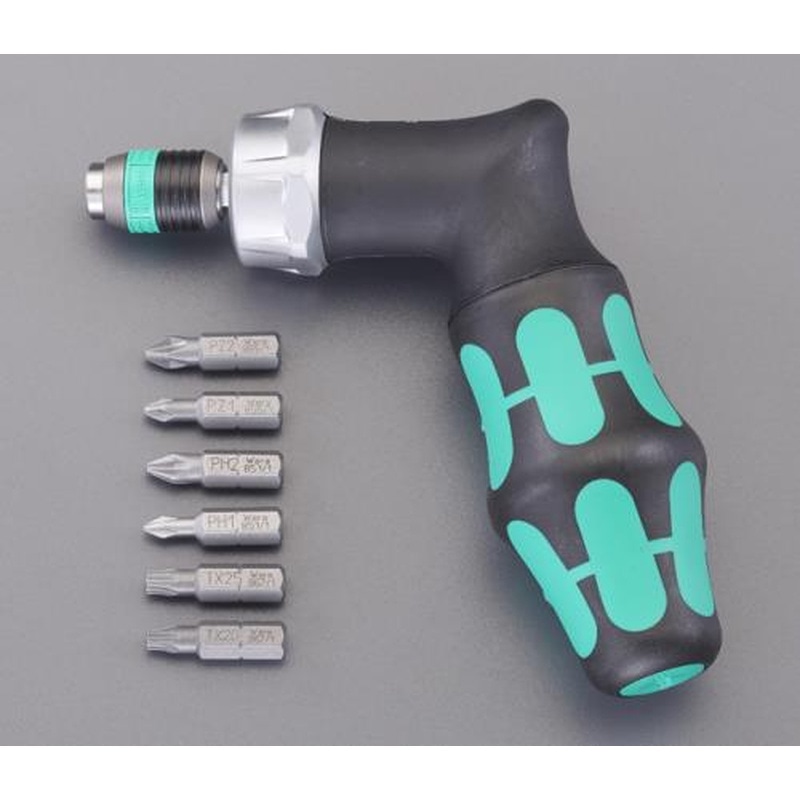 エスコ EA560WB-42 1/4”Hexドライバーハンドルセット(ラチェット式) 1個（ご注文単位1個）【直送品】