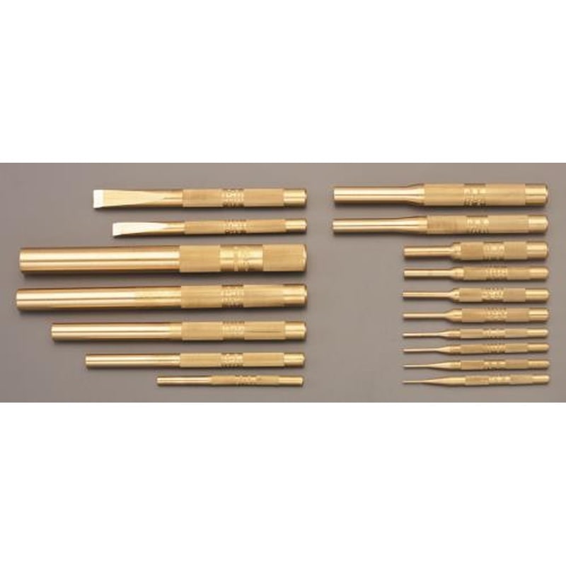 エスコ EA572MJ-40 17本組ピンポンチ＆スクレーパー(真鍮製) 1個（ご注文単位1個）【直送品】