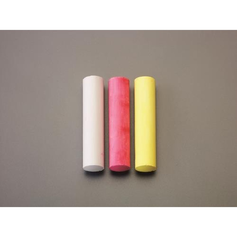 エスコ EA581E-33 φ25mm極太チョーク(黄/3本) 1個(ご注文単位1個)【直送品】