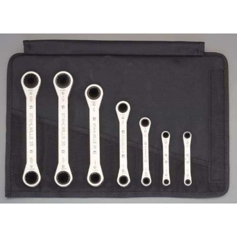 エスコ EA602CD-70C 7本組ラチェットめがねレンチ(インチ) 1個（ご注文単位1個）【直送品】