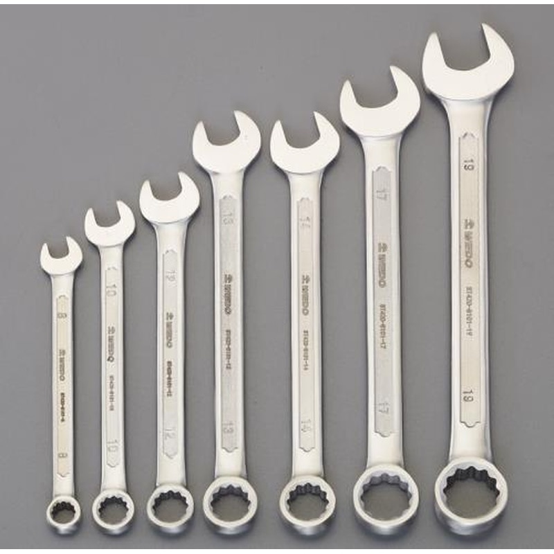 エスコ EA614BS 7本組/8-19mm片目片口スパナ 1個（ご注文単位1個）【直送品】