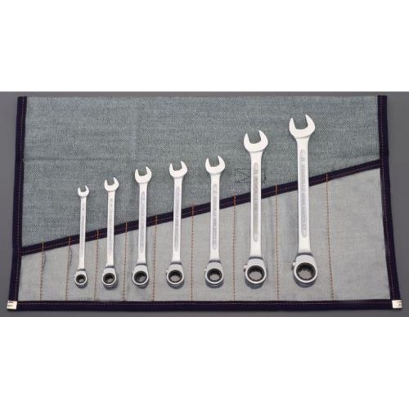 エスコ EA614SZ 7本組コンビネーションレンチ(ラチェット式) 1個（ご注文単位1個）【直送品】