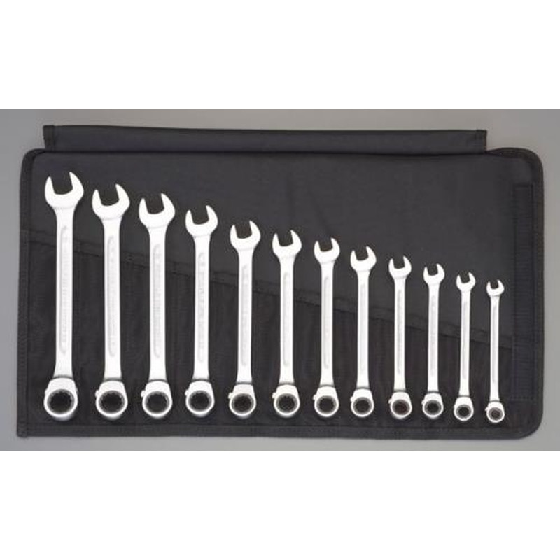 エスコ EA614SZ-1 8-19mm/12本組コンビネーションレンチ(ラチェット式) 1個（ご注文単位1個）【直送品】