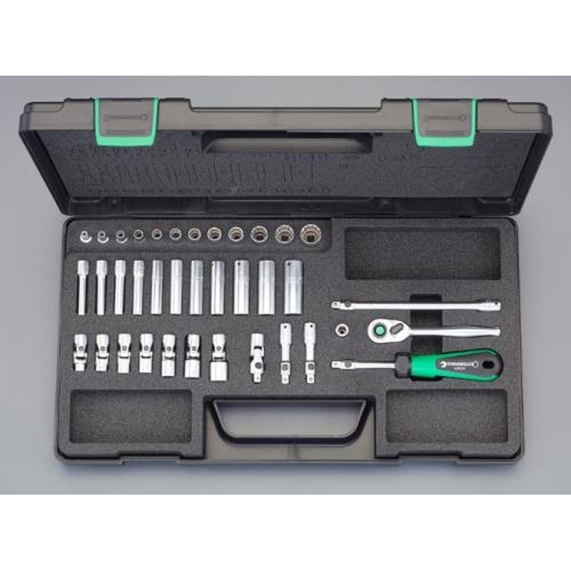 エスコ EA617BC-15 1/4”DRソケットレンチセット 1個（ご注文単位1個）【直送品】