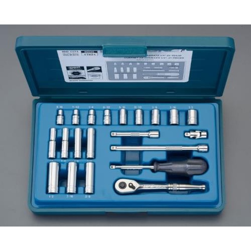 エスコ EA617CJ-4 1/4”DRソケットレンチセット(インチ) 1個（ご注文単位1個）【直送品】