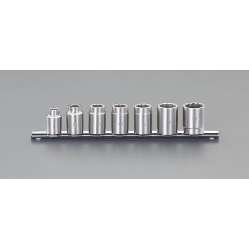エスコ EA618SA-100 3/8”DR/7個組ソケットセット(ステンレス製) 1個（ご注文単位1個）【直送品】