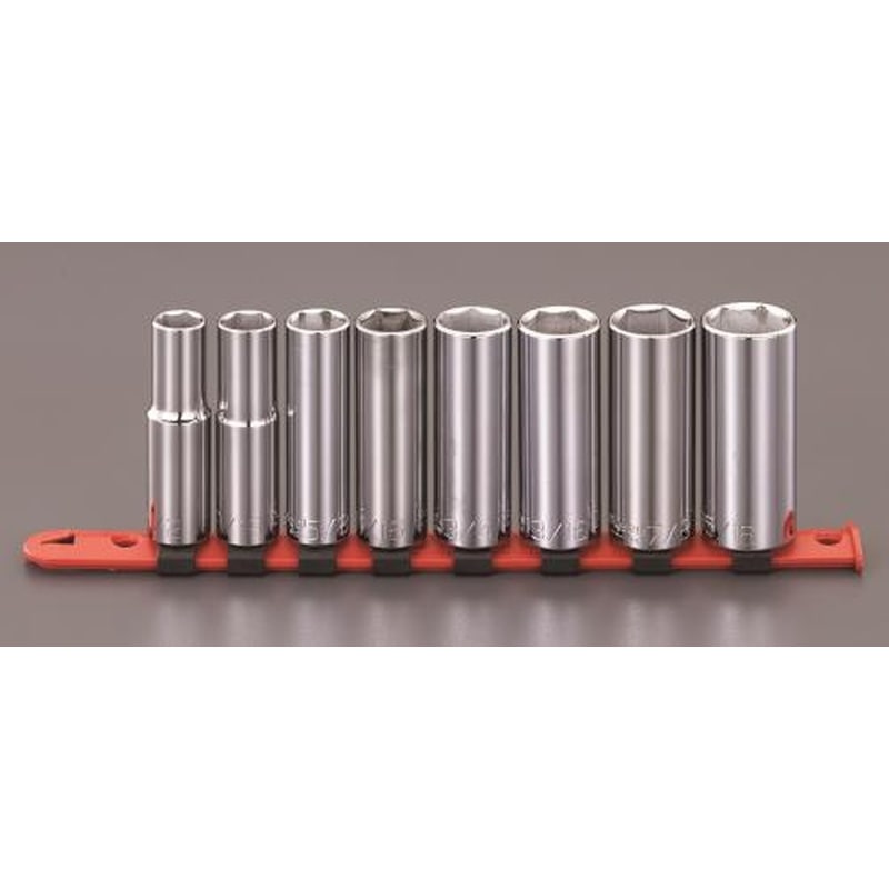 エスコ EA618XB-200 1/2”DR/8個組ディープソケット(インチサイズ) 1個（ご注文単位1個）【直送品】