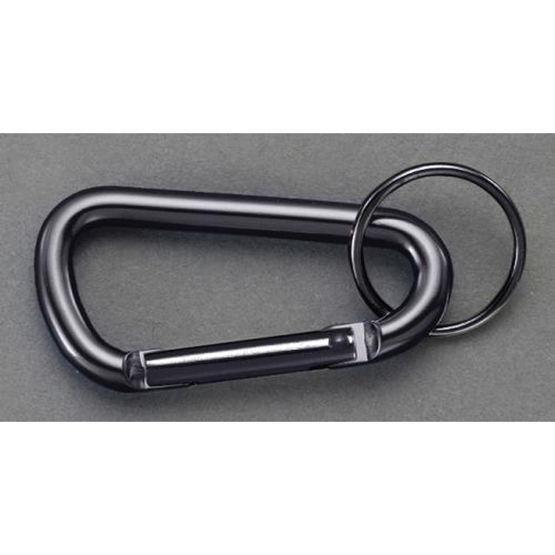 エスコ EA638JG-181 8x80mmカラビナフック(アルミ/ブラック) 1個(ご注文単位1個)【直送品】