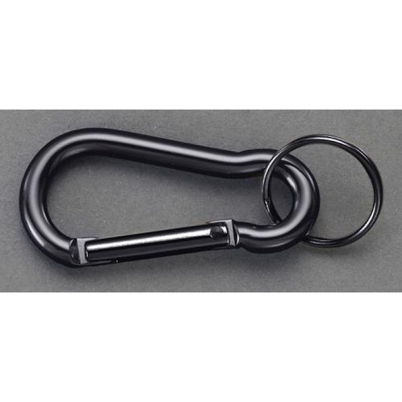 エスコ EA638JG-261 6x60mmカラビナフック(アルミ/ブラック) 1個(ご注文単位1個)【直送品】